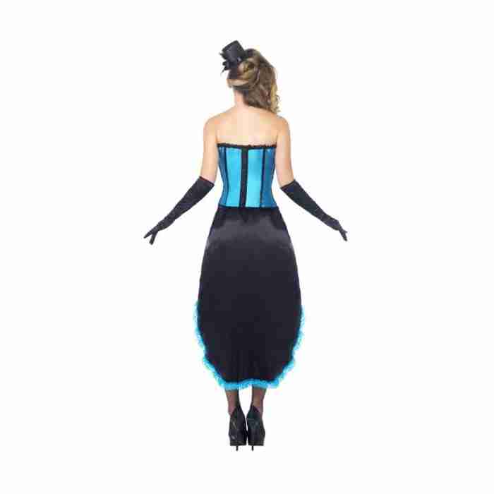 Burlesque Tänzerin Kostüm Blau Detailansicht - carnivalstore.de
