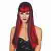 Vampir Perücke Damen rot schwarz Halloween Vamp Vixen Perücke