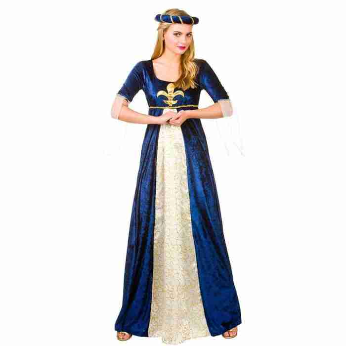 Mittelalter Kostüm Damen Tudor Prinzessin in Blau - Medieval Maiden