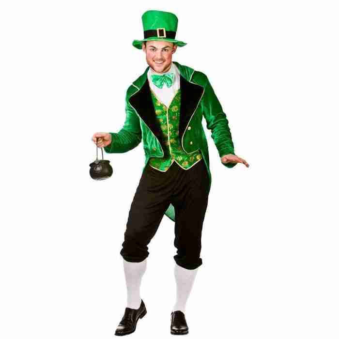 Karnevalskostüm Leprechaun Deluxe Herren Grün - Irisches Kostüm für St. Patrick's Day