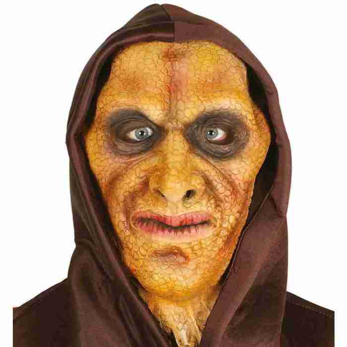Echsenmenschen Maske Latex braun Halloween Horror Kostüm Reptil