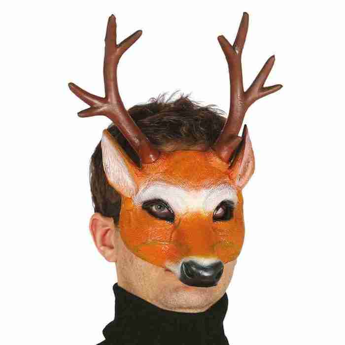 Tiermaske Hirsch braun Halbmaske Schaumstoff Karneval