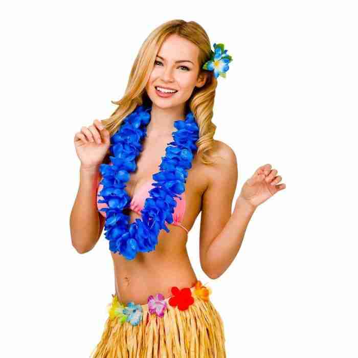 Hawaiianische Blütenkette Königsblau - Tropische Lei Blume