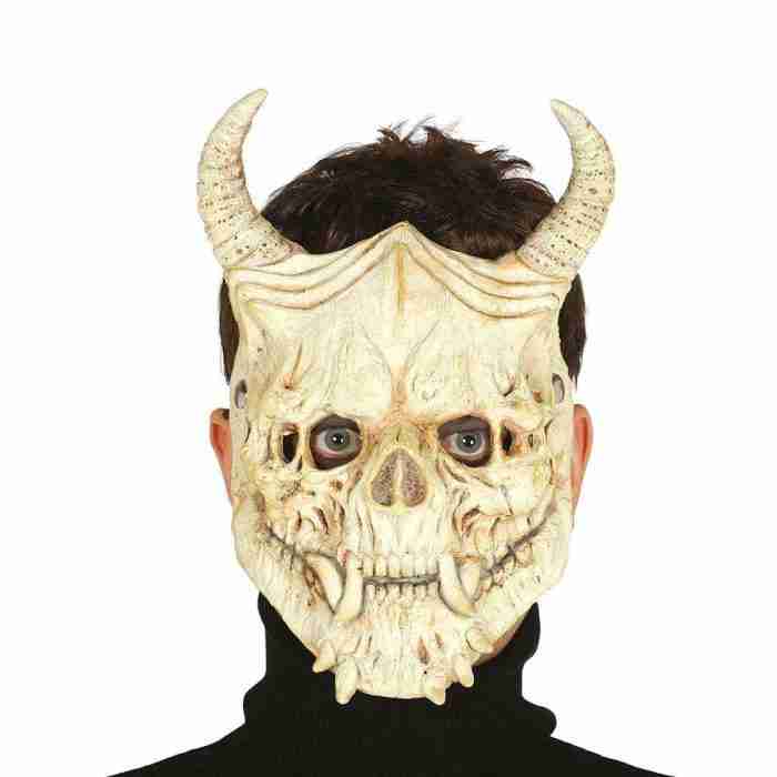 Totenkopf Maske mit Hörnern