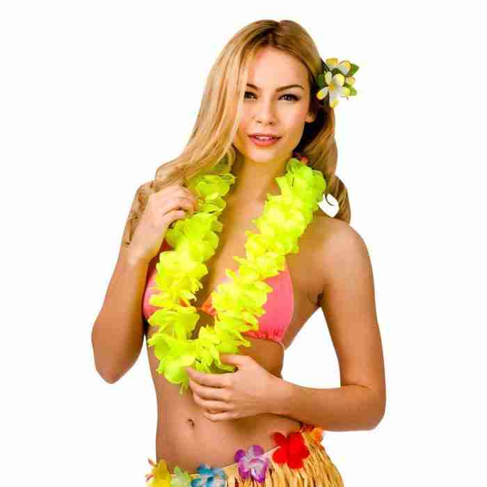 Hawaiianische Blütenkette Gelb - Tropische Lei Blume