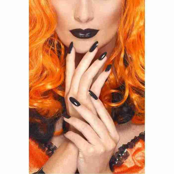 Halloween Schminke schwarz Nagellack Lippenstift Set