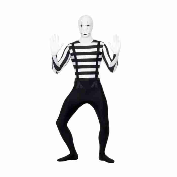 Pantomime Kostüm Herren Second Skin Anzug Schwarz - carnivalstore.de