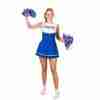 Cheerleader Kostüm Blau Damen High School Uniform mit Pompons