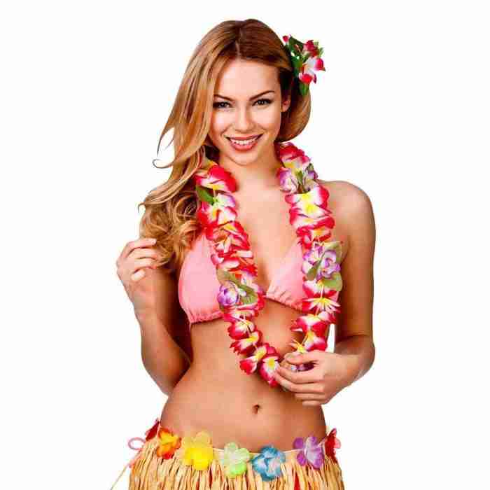 Orchideen Lei Accessoire Hot Pink - Carnival Store GmbH