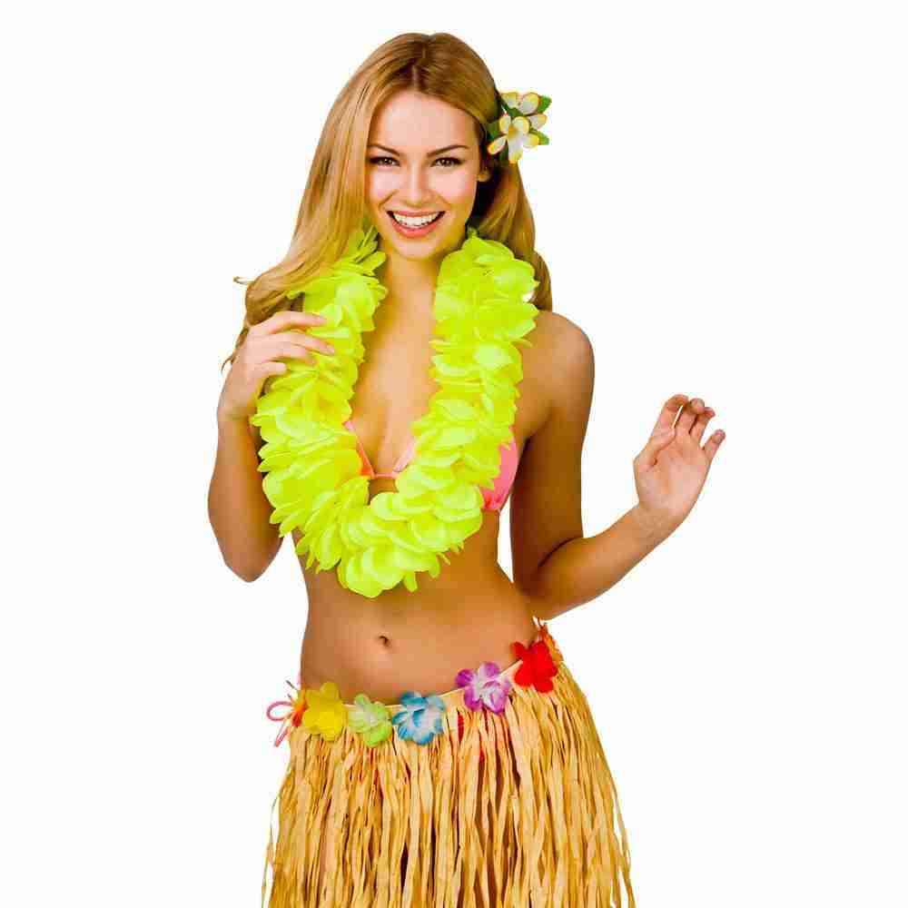 Hawaii Lei Blumenkette Gelb - Tropisches Accessoire