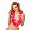 Hawaii Lei Blumenkette mit Perlen in Rosa - Deluxe Accessoire