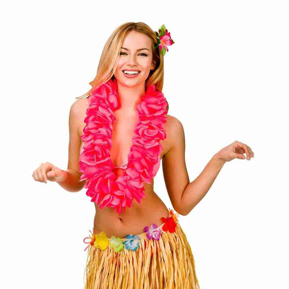 Hawaii Lei Blumenkette Rosa - Sommerparty Accessoire