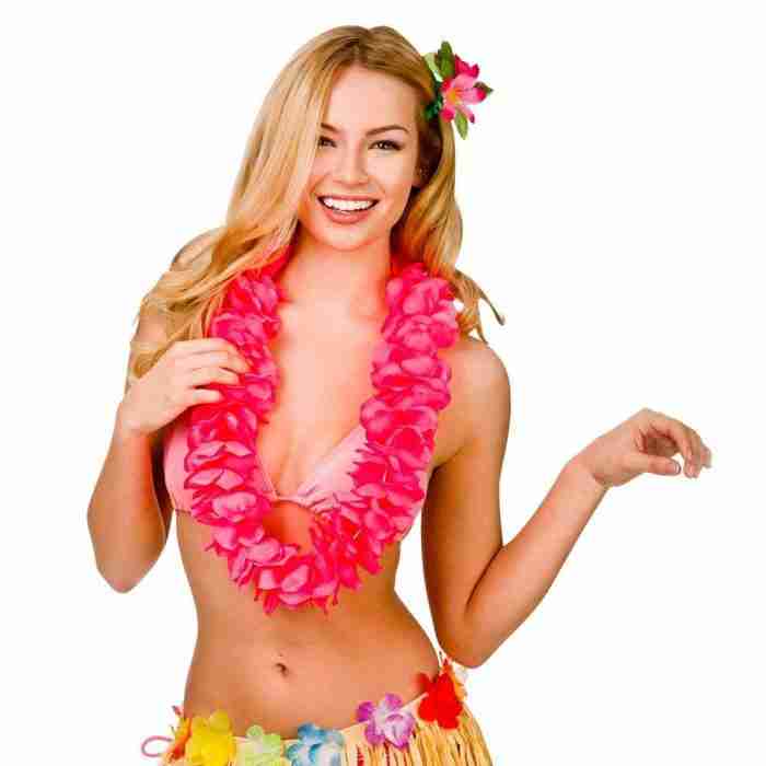 Hawaiianische Blütenkette Rosa - Tropische Lei Blume