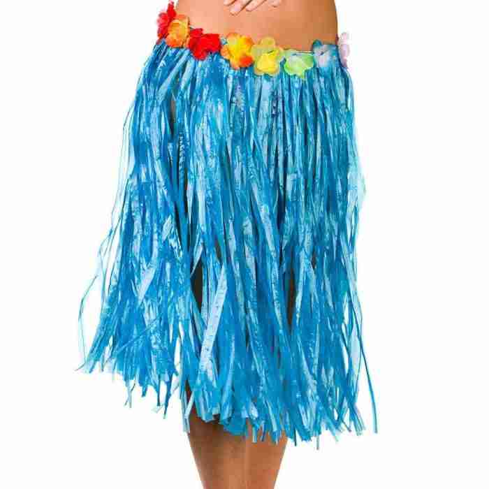 Hawaiianischer Hula Rock 60cm in Blau - Carnival Store GmbH