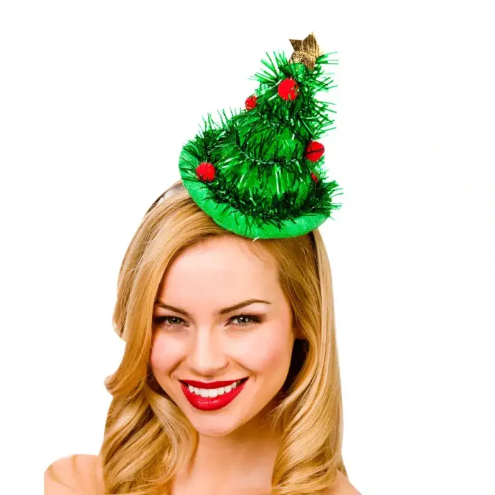Weihnachts Haarreif Tannenbaum grün Lametta Damen Weihnachtsfeier