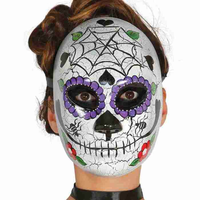 Tag der Toten Maske Herren weiß bunt Día de los Muertos Totenkopf