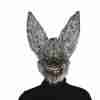 Fledermaus Maske mit Haaren grau Halloween Tiermaske böse