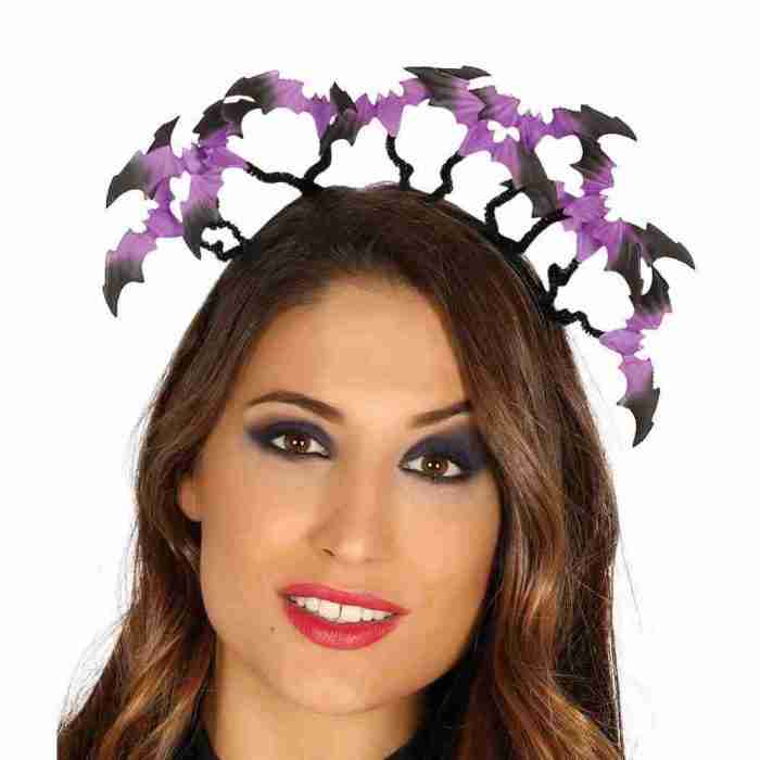 Halloween Fledermaus Diadem Lila Schwarz Kopfschmuck Damen Gothic