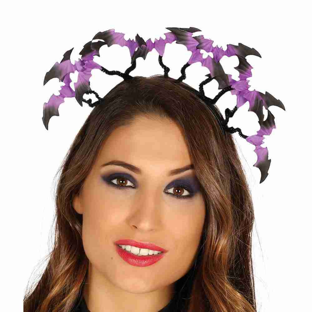 Halloween Fledermaus Diadem Lila Schwarz Kopfschmuck Damen Gothic
