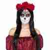 Tag der Toten Stirnband mit roten Rosen Halloween Kopfschmuck Damen