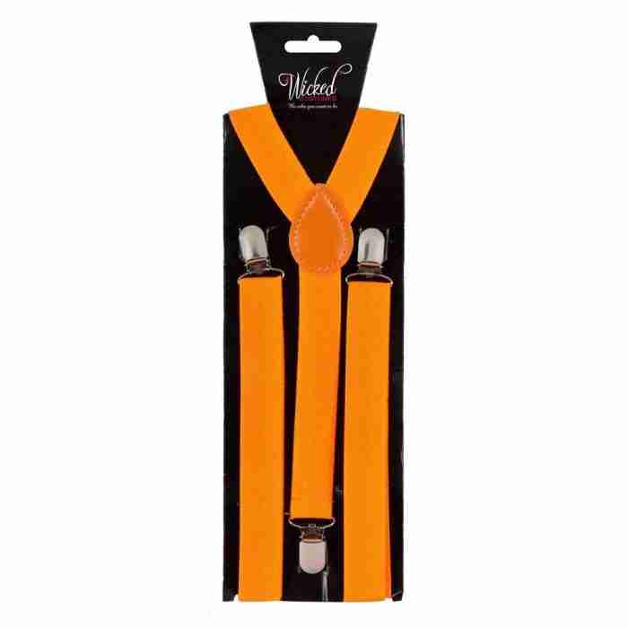 Elastische Hosenträger bunt in Orange - Carnival Store GmbH