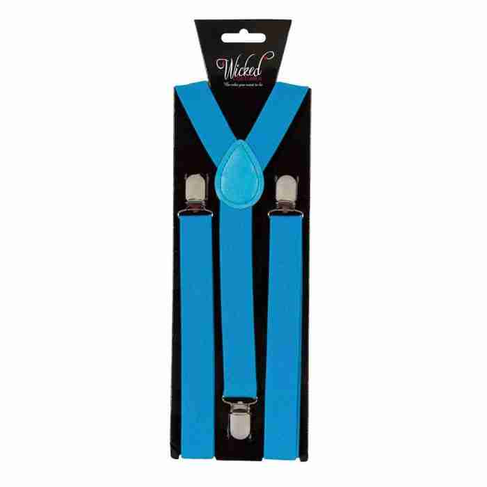 Elastische Hosenträger bunt in Blau - Carnival Store GmbH