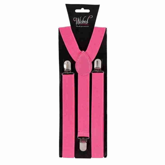 Elastische Hosenträger bunt in Pink - Carnival Store GmbH