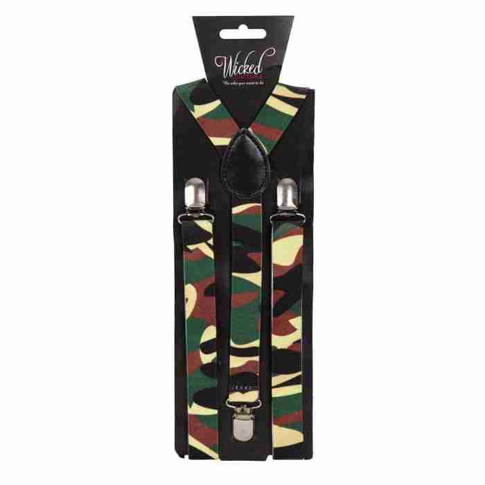 Elastische Hosenträger bunt mit Camouflage Muster - Carnival Store GmbH