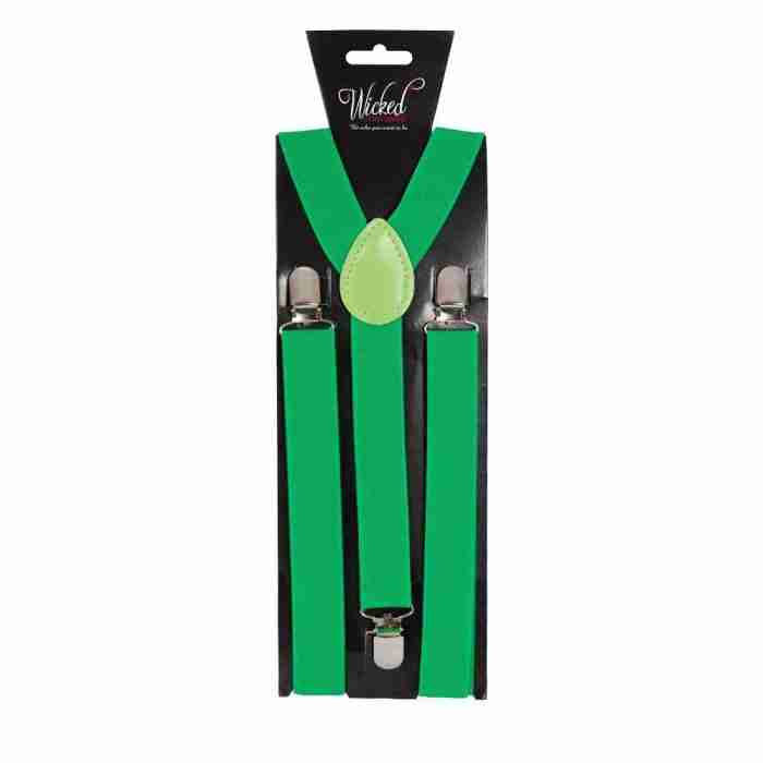 Elastische Hosenträger bunt in Neon Grün - Carnival Store GmbH