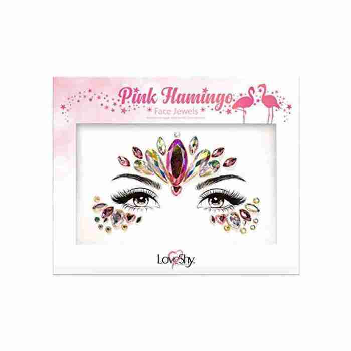 Pink Flamingo Face Jewels Anwendung Gesicht Schmuck