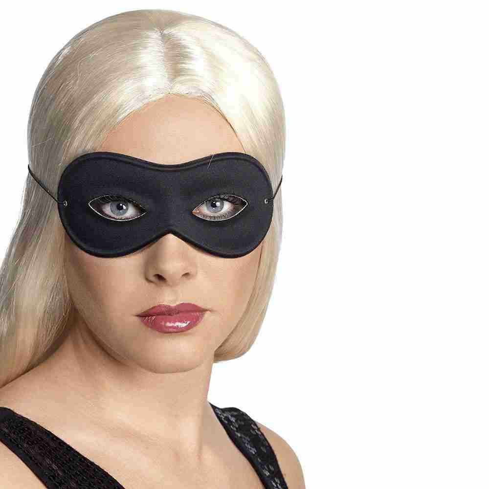 Schwarze Halbmaske Farfalla Detail Ansicht elegante Augenmaske