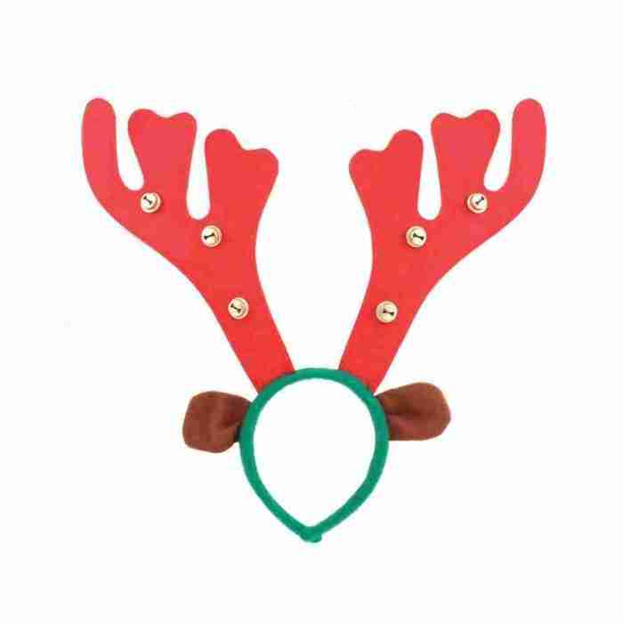 Weihnachts Kopfschmuck Rentier Haarreif mit Glöckchen braun rot