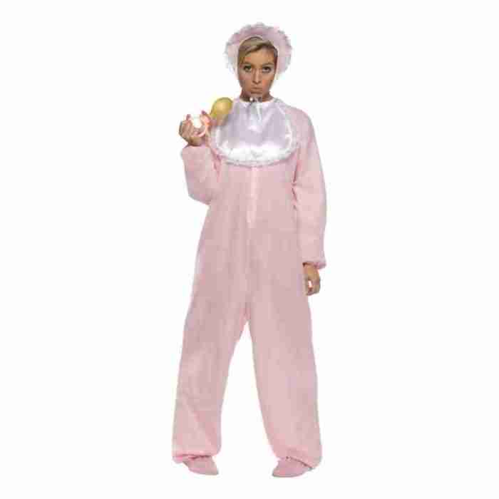 Baby Romper Kostüm Rosa Rückansicht mit Reißverschluss