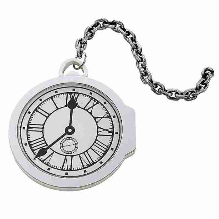 Übergroße Taschenuhr weiß EVA Material Karneval Accessoire Detail