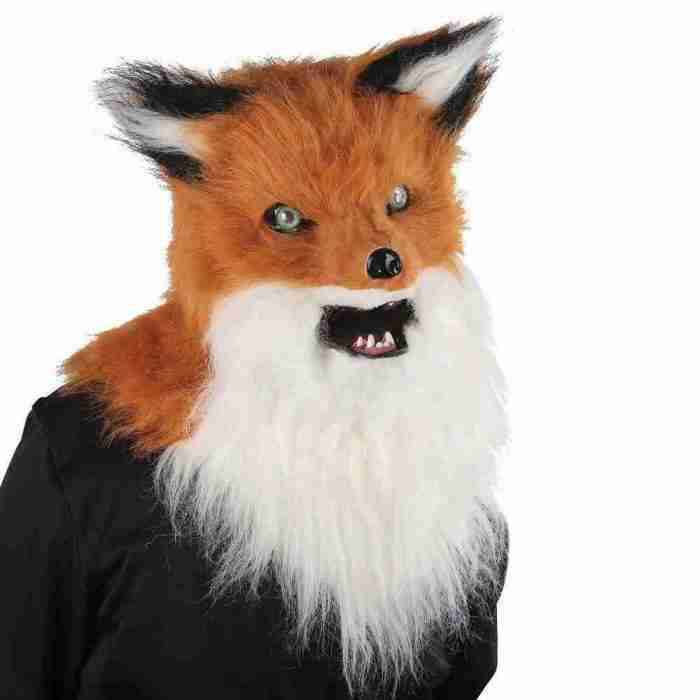 Tiermaske Fuchs beweglicher Mund Halloween Kostüm
