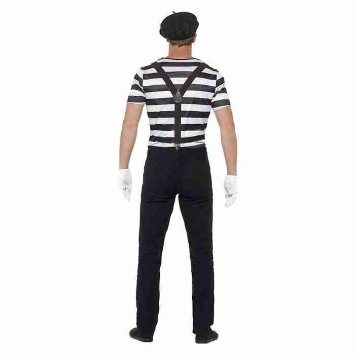 Herren Pantomime Kostüm - Komplettes Set mit Handschuhen und Bowler-Hut