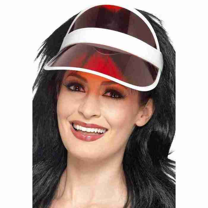 Rotes Sonnenvisier 80er Jahre Stil Unisex Mottoparty