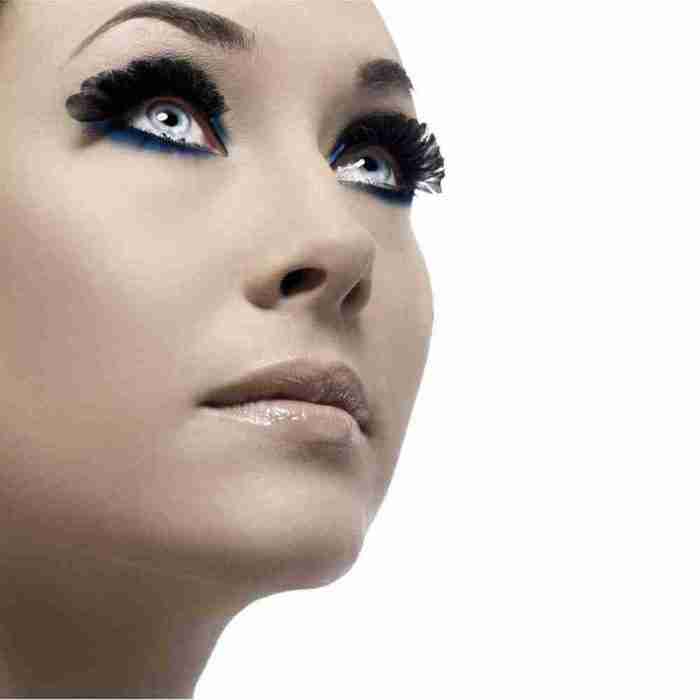 Schwarze Federwimpern klein mit Wimpernkleber Set