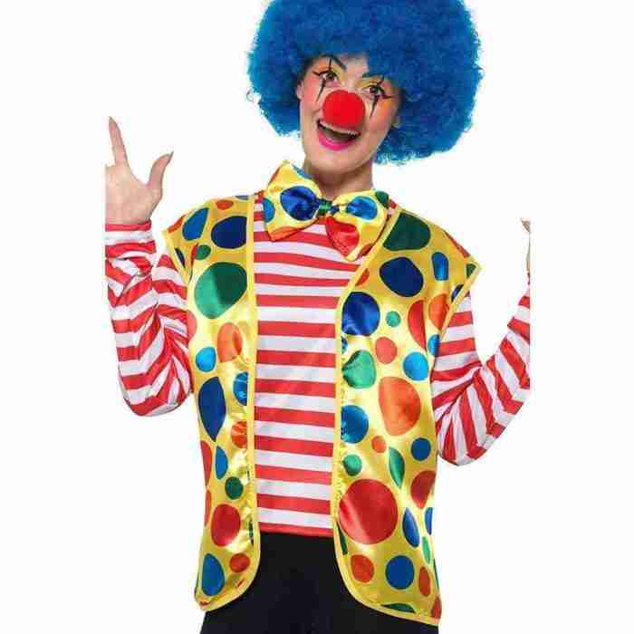 Gelbes Clown Outfit Weste Fliege Smiffy's Kostüm Details