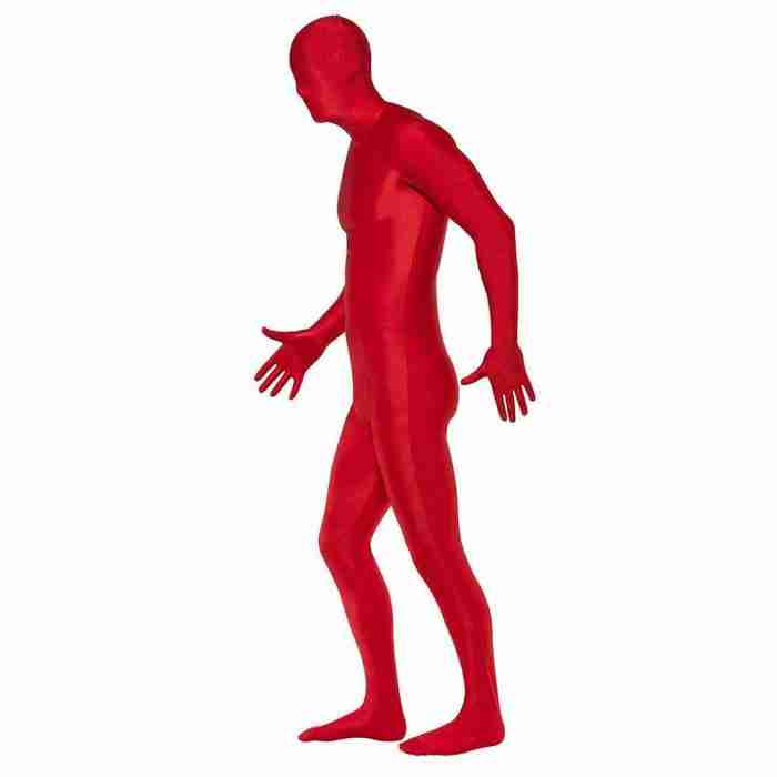 Second Skin Kostüm Rot - Detailansicht Ganzkörperanzug