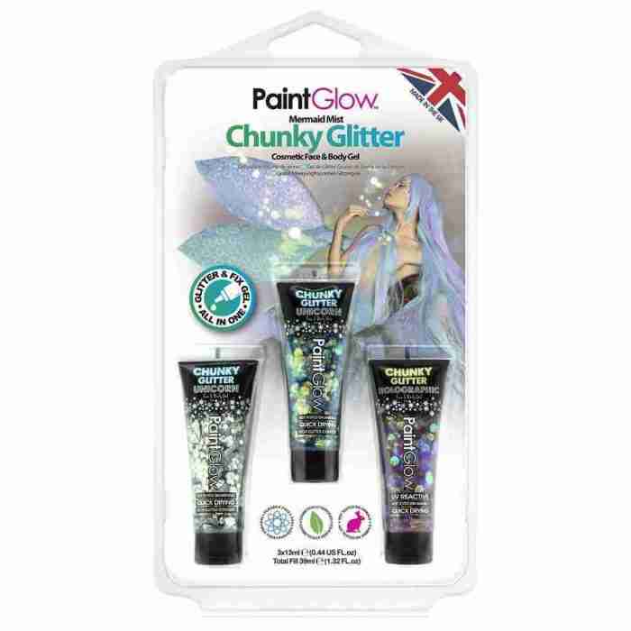 Mermaid Mist Chunky Glitzer Gel Anwendung Gesicht Körper