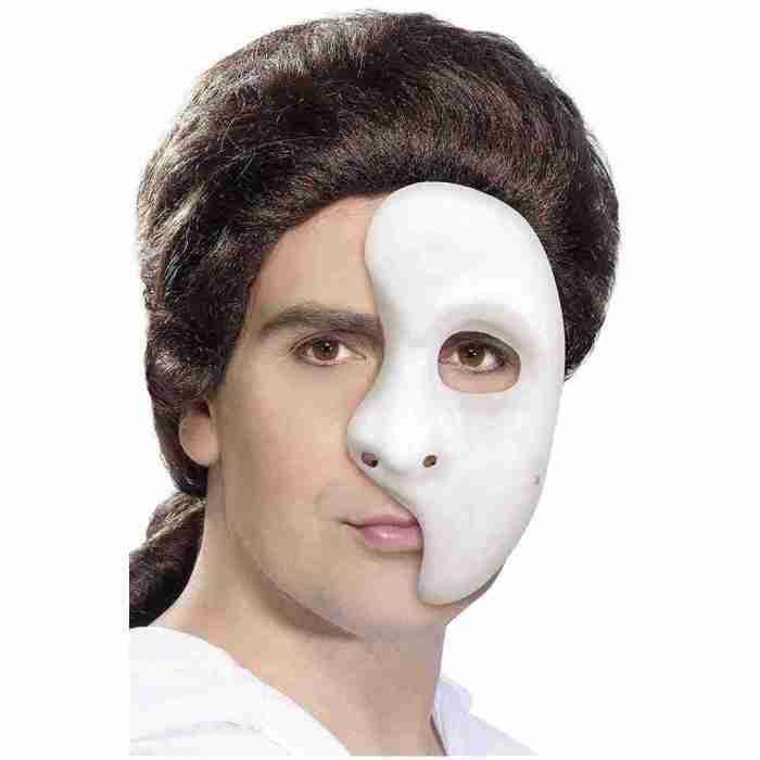 Weiße Phantom Maske Halbgesicht Geistermaske Unisex