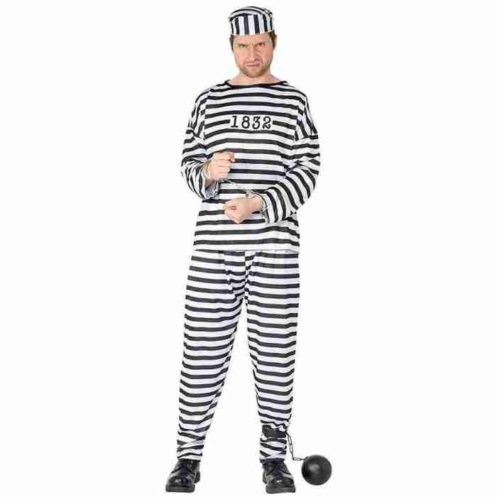Herren Sträfling Kostüm Komplett-Set - carnivalstore.de