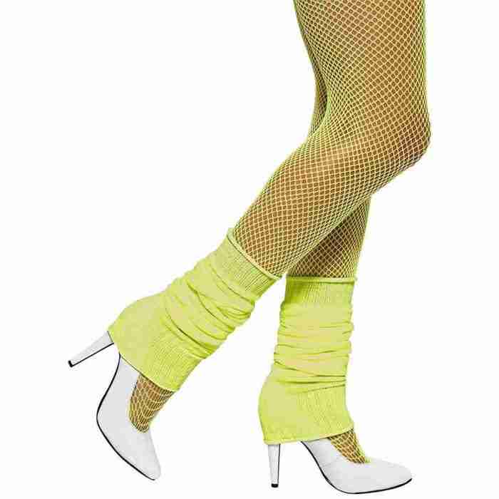 Neon gelbe Beinstulpen Damen 80er Jahre Retro Accessoire
