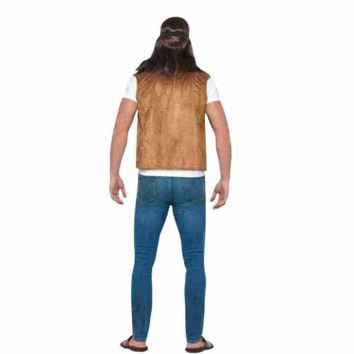 Braune Hippie Weste Detailansicht Kunstfell-Besatz