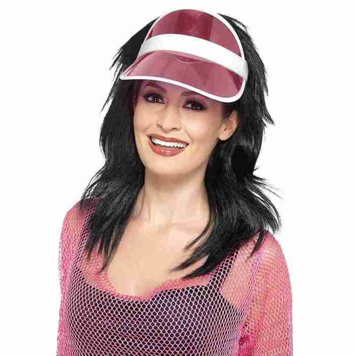 80er Sonnenblende Pink Retro Visor Karneval