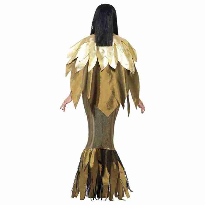 Damen Cleopatra Kostüm mit goldenem Kleid und Umhang