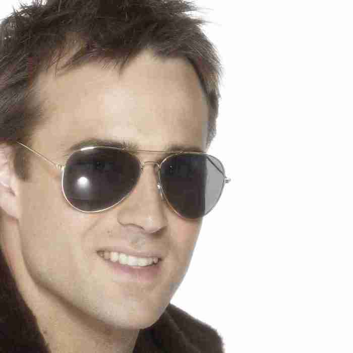 Aviator Brille Silber Kostüm Accessoire reflektierende Gläser