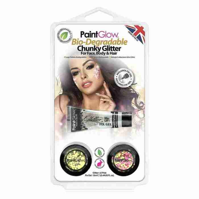 PaintGlow Chunky Glitter biologisch abbaubar vegan Make-up