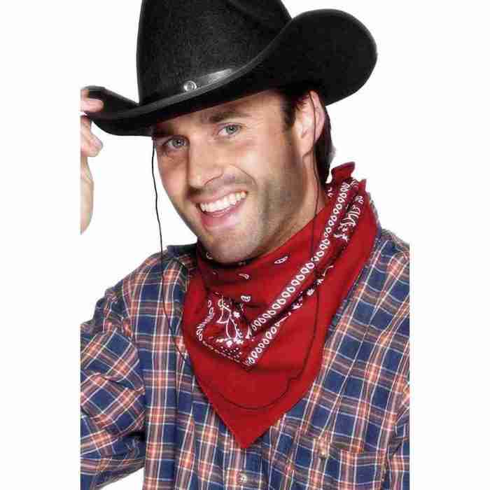 Cowboy Halstuch Rot Western Design Bandana für Herren Kostüm